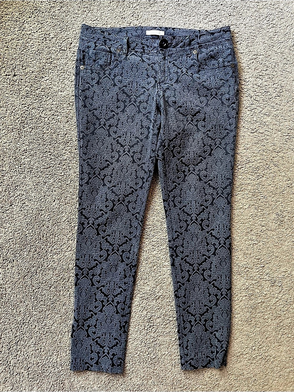 Orsay Paisley Skinny Pants in Blue